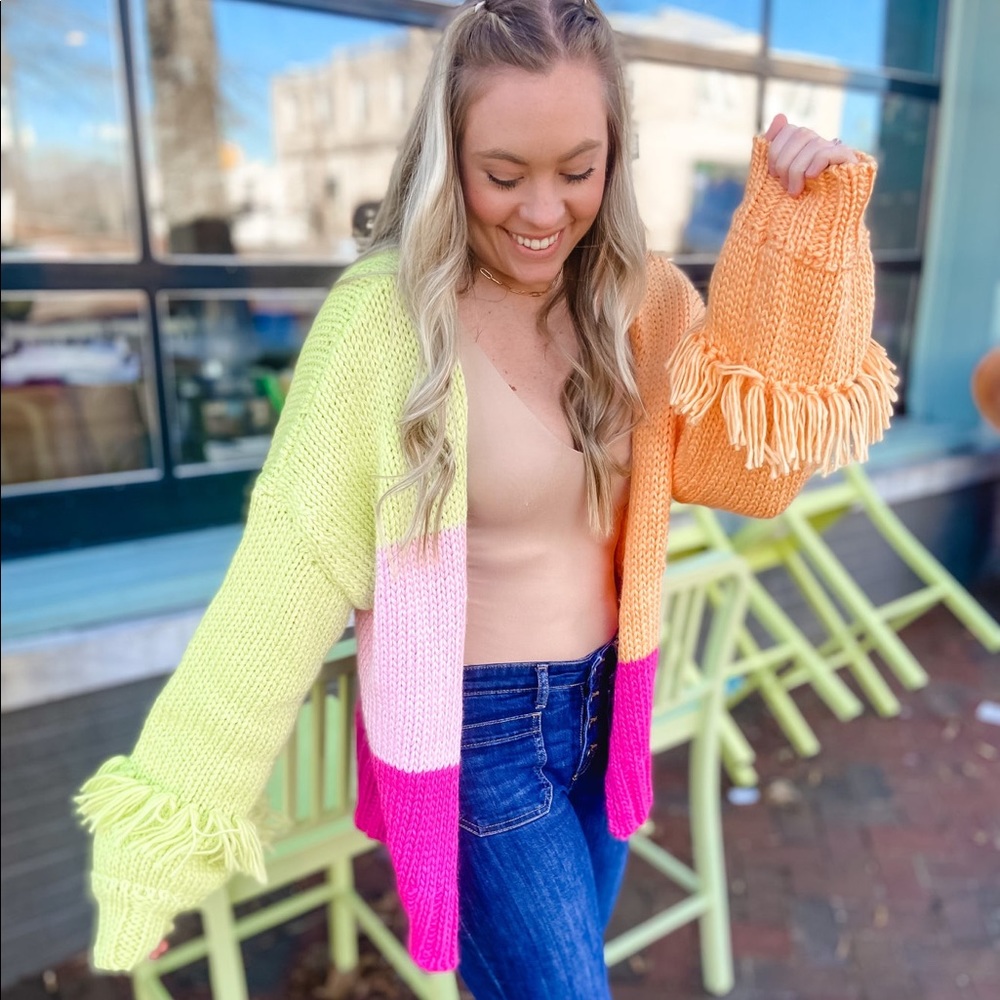 Neon Colorblock Cardigan